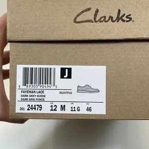 Clarks | Shoes | Euc Clarks Fayeman Lace Dark Grey Suede  display picture 1
